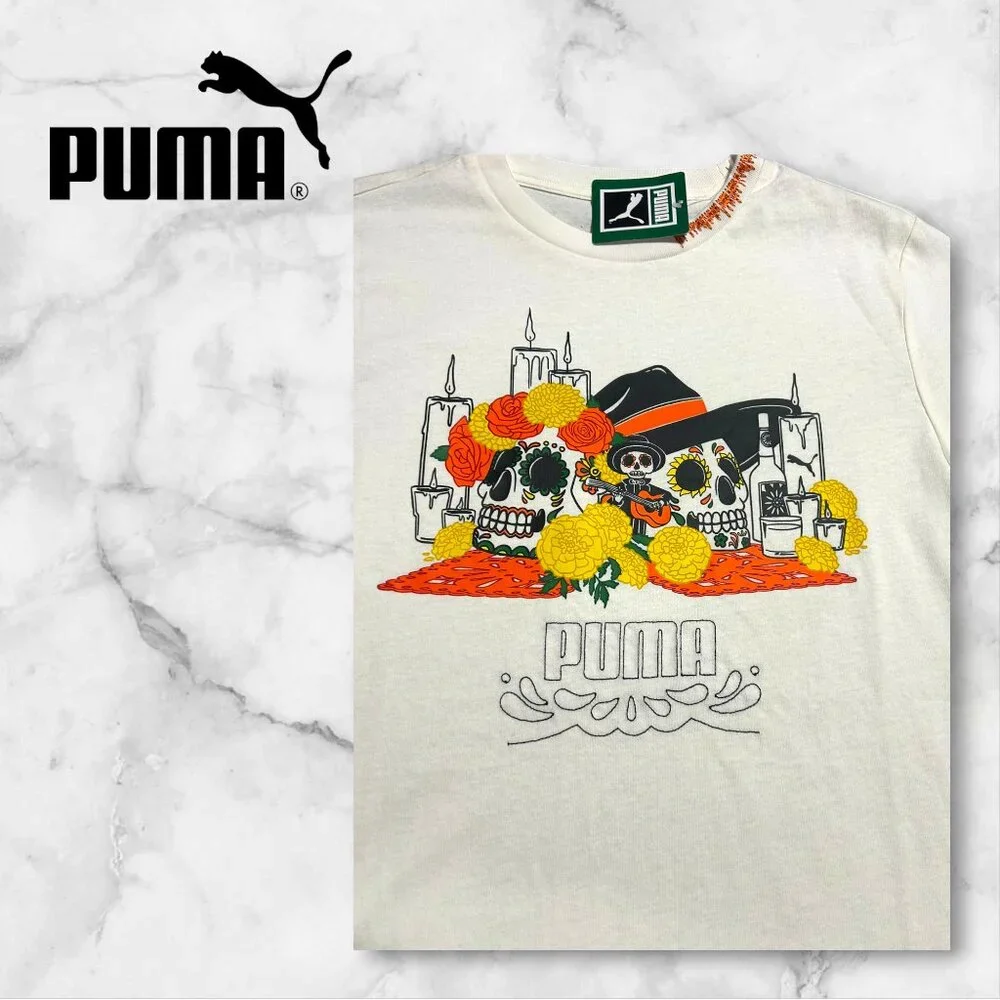 PUMA Classics Limited Edition T-Shirt: Dia de Muertos (White-Medium)